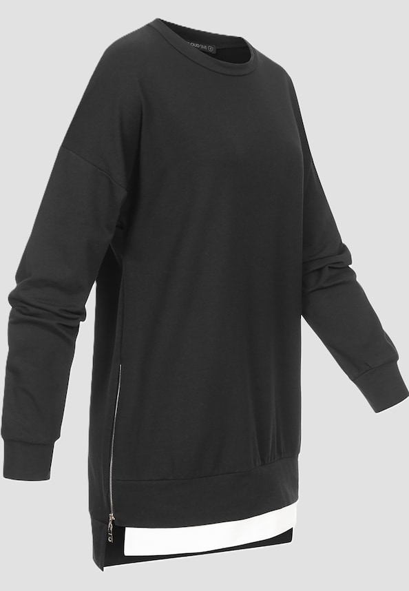 Cloud5ive Damen Pullover 2in1 Look Sweater m. Rundhals-3