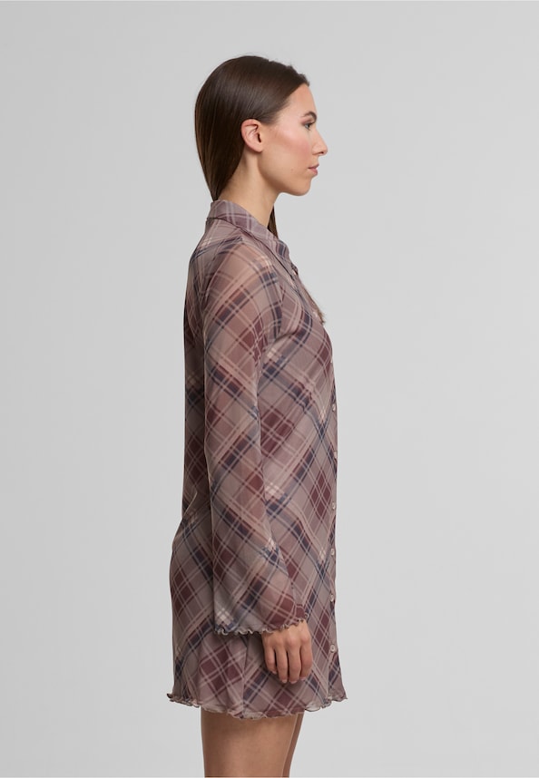 NMGRACIE L/S MESH SHIRT DRESS JRS FWD-3