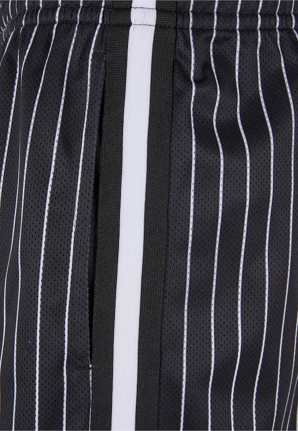 Striped Mesh Shorts-5