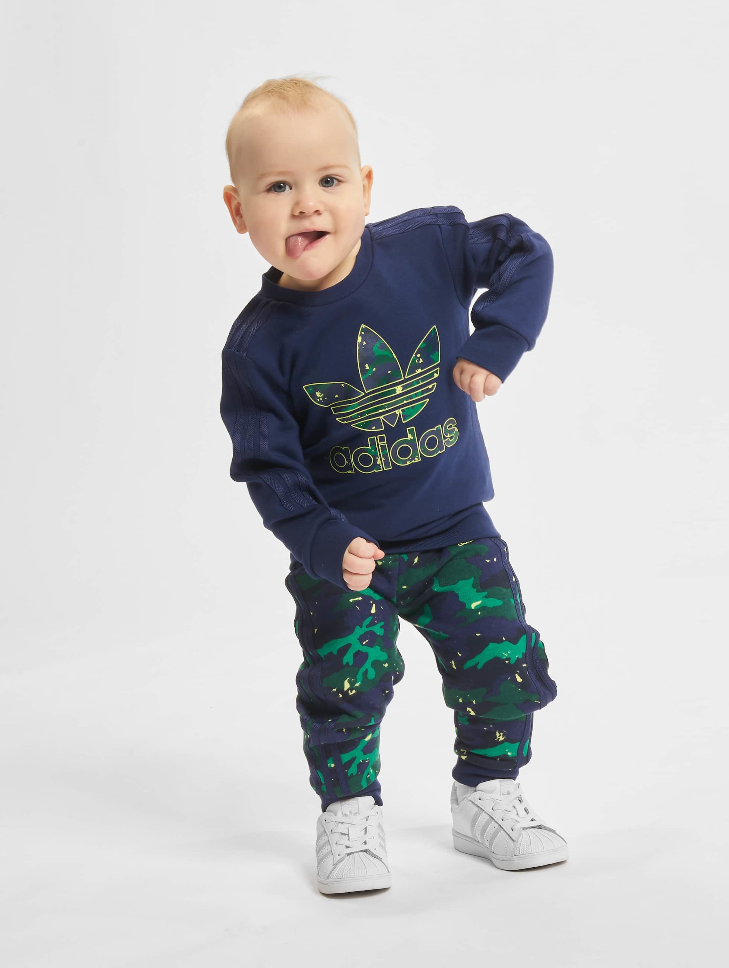 adidas Originals Adidas Crew Sweat Suit Kinder,Unisex op kleur blauw, Maat 74