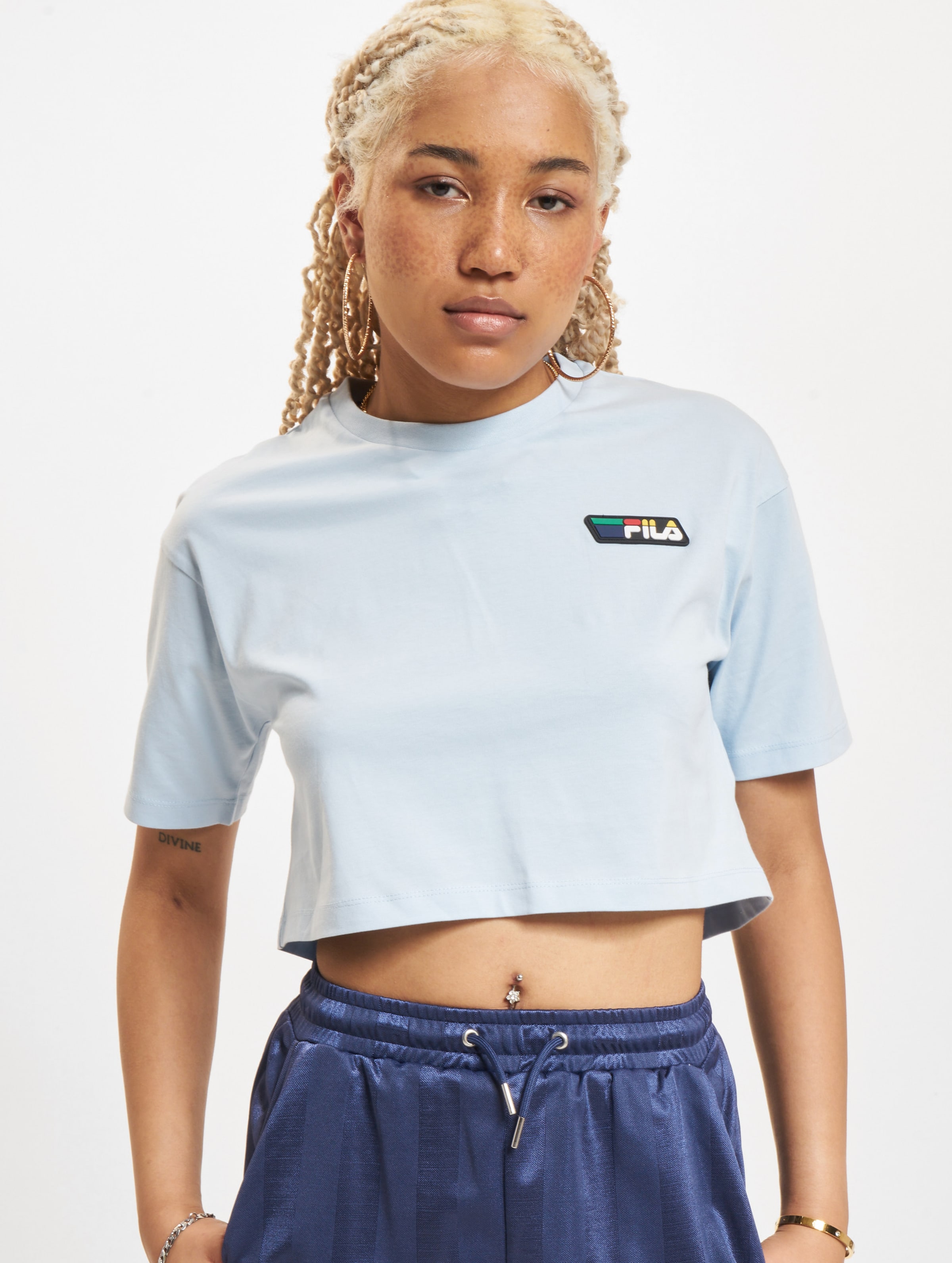 FILA Fila Olympe Cropped T-Shirt Frauen,Unisex op kleur blauw, Maat S