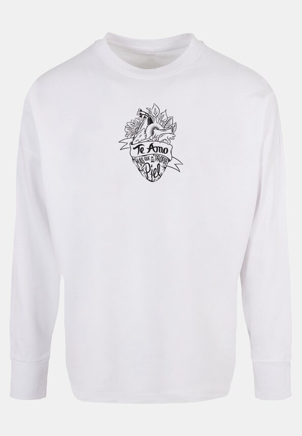 Ladies Frida Kahlo - Te amo outline Oversized Cut On Sleeve Longsleeve-0