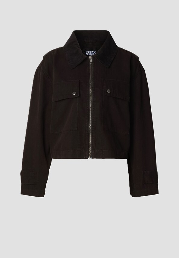 Ladies Workwear Cropped Cotton Jacket-2