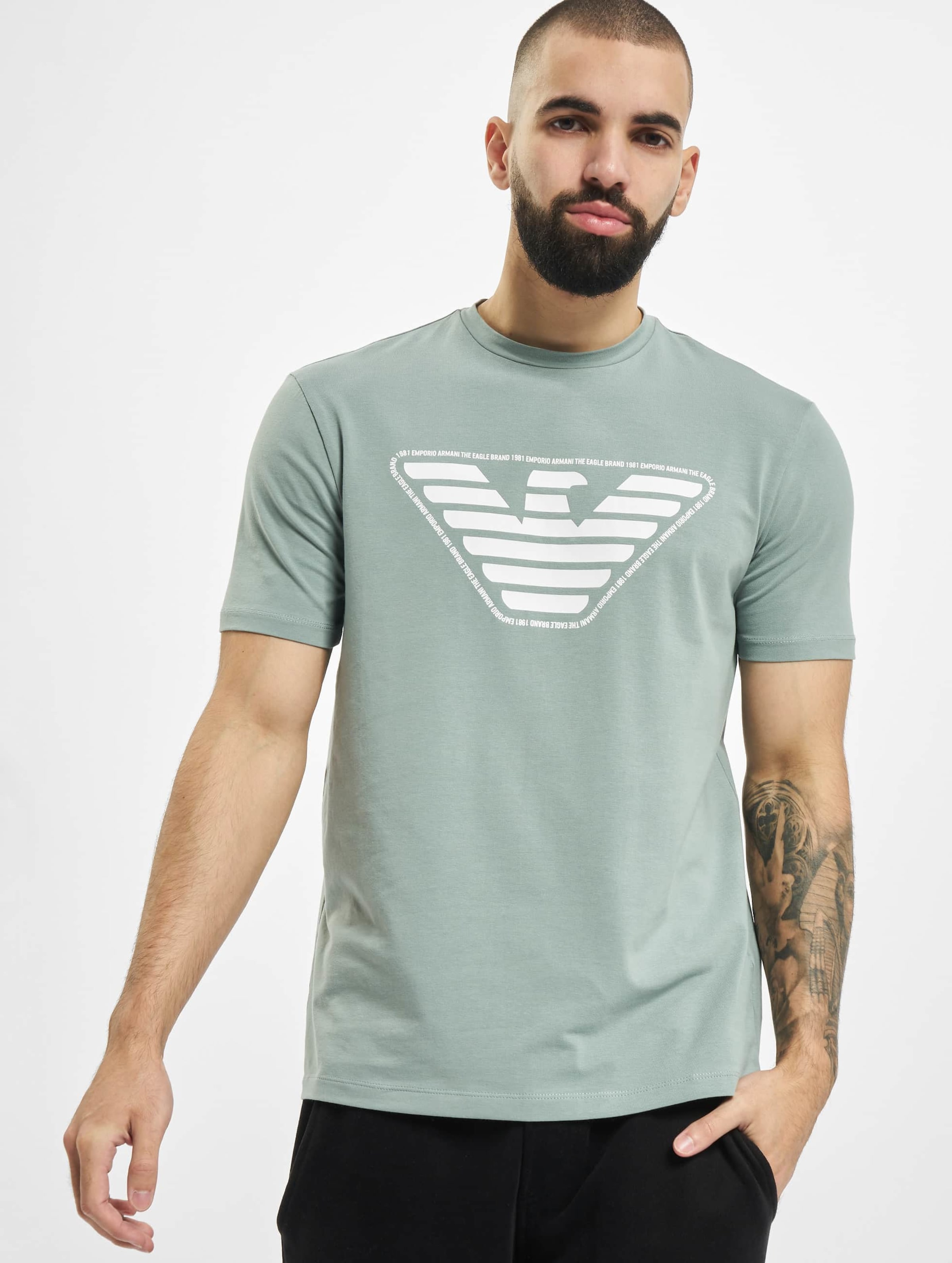 Armani Eagle T-Shirt Mannen op kleur groen, Maat XL