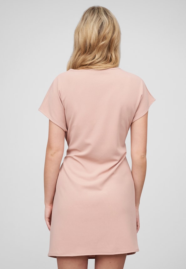 T-Shirt-Kleid mit integriertem Bindegürtel-1