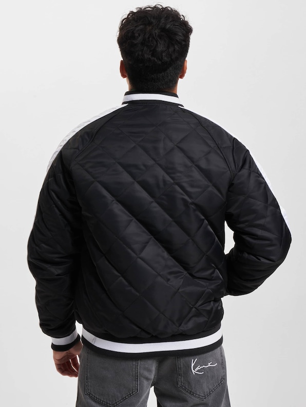 Karl Kani Varsity Padded Souvenir Jacket light black/white-1