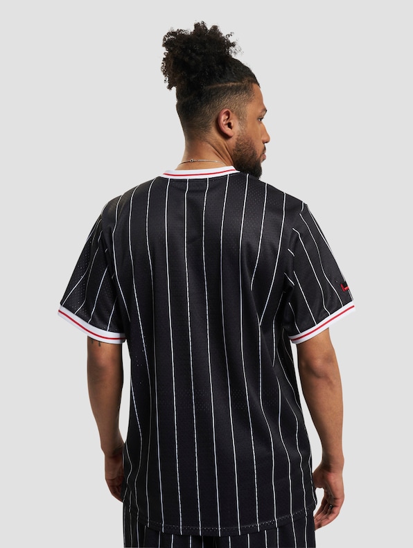 FUBU Varsity Pinstriped Mesh Tee-1