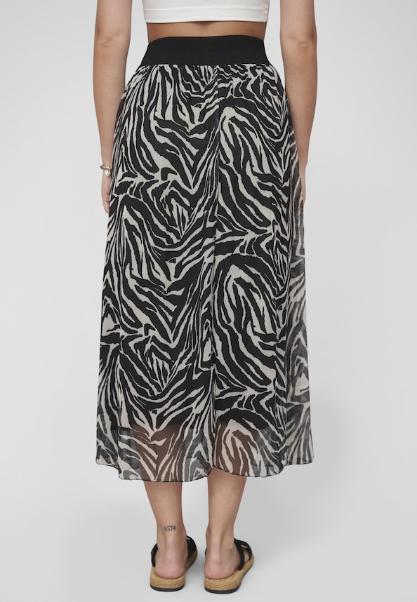 Longform Skirt 2-layered with animal print-1