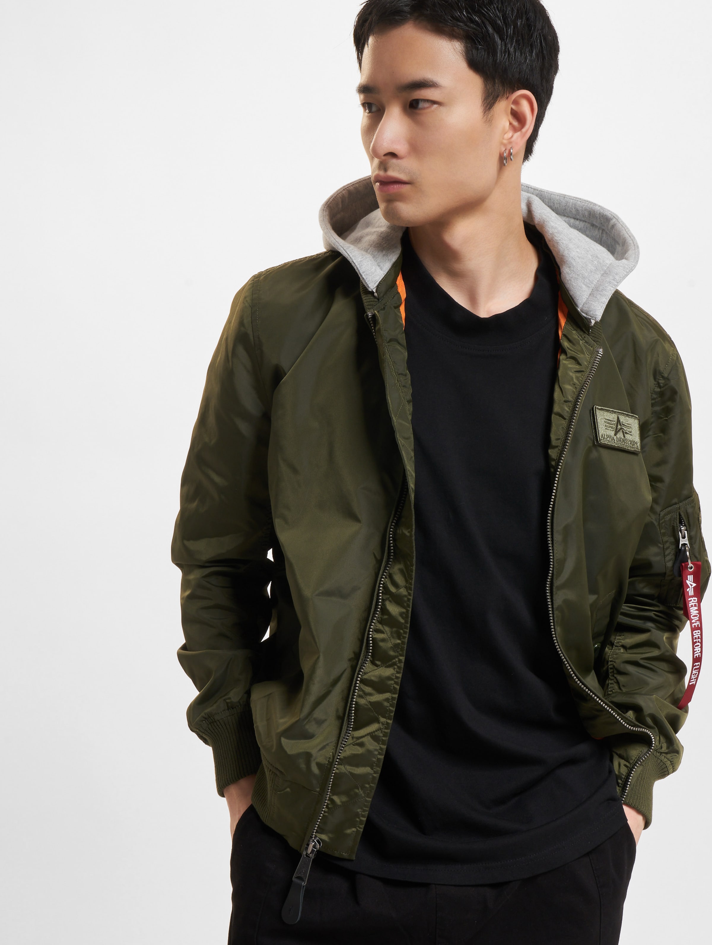 Alpha Industries MA-1 TT Hood Bomberjacken Mannen op kleur groen, Maat XXL