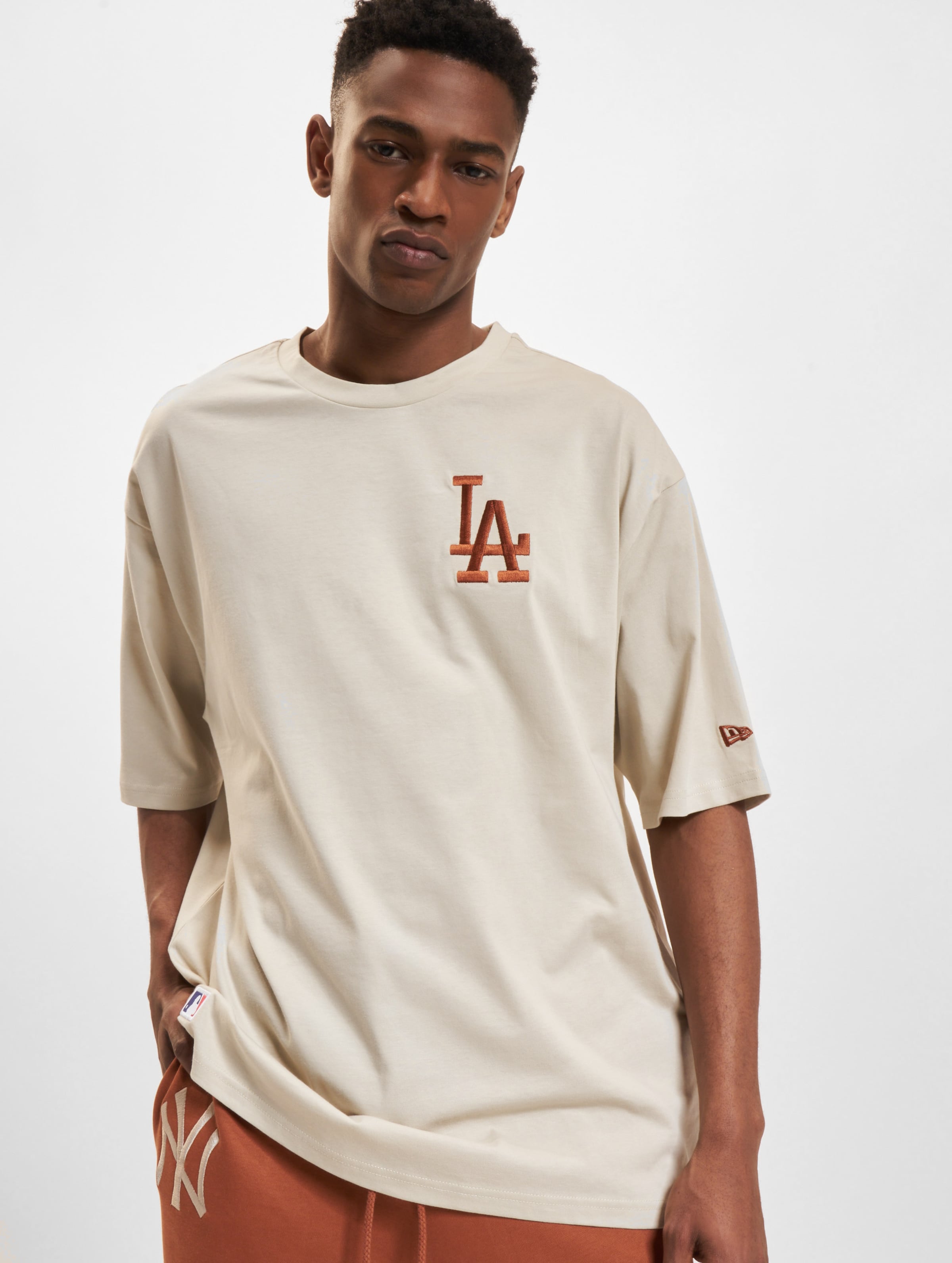 New Era League Essential Lc Oversized T-Shirt Dodgers ebr Mannen op kleur beige, Maat XS