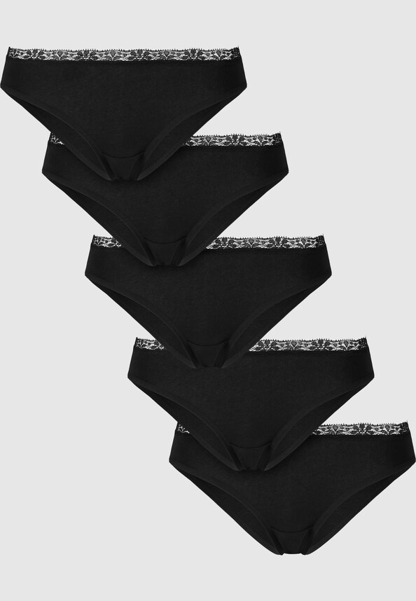 Ladies Basic Cotton Brazilian Lace 5-Pack-7