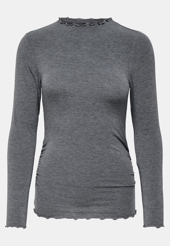ONLGLAMOUR L/S MOCKNECK RUCHING TOP JRS-5