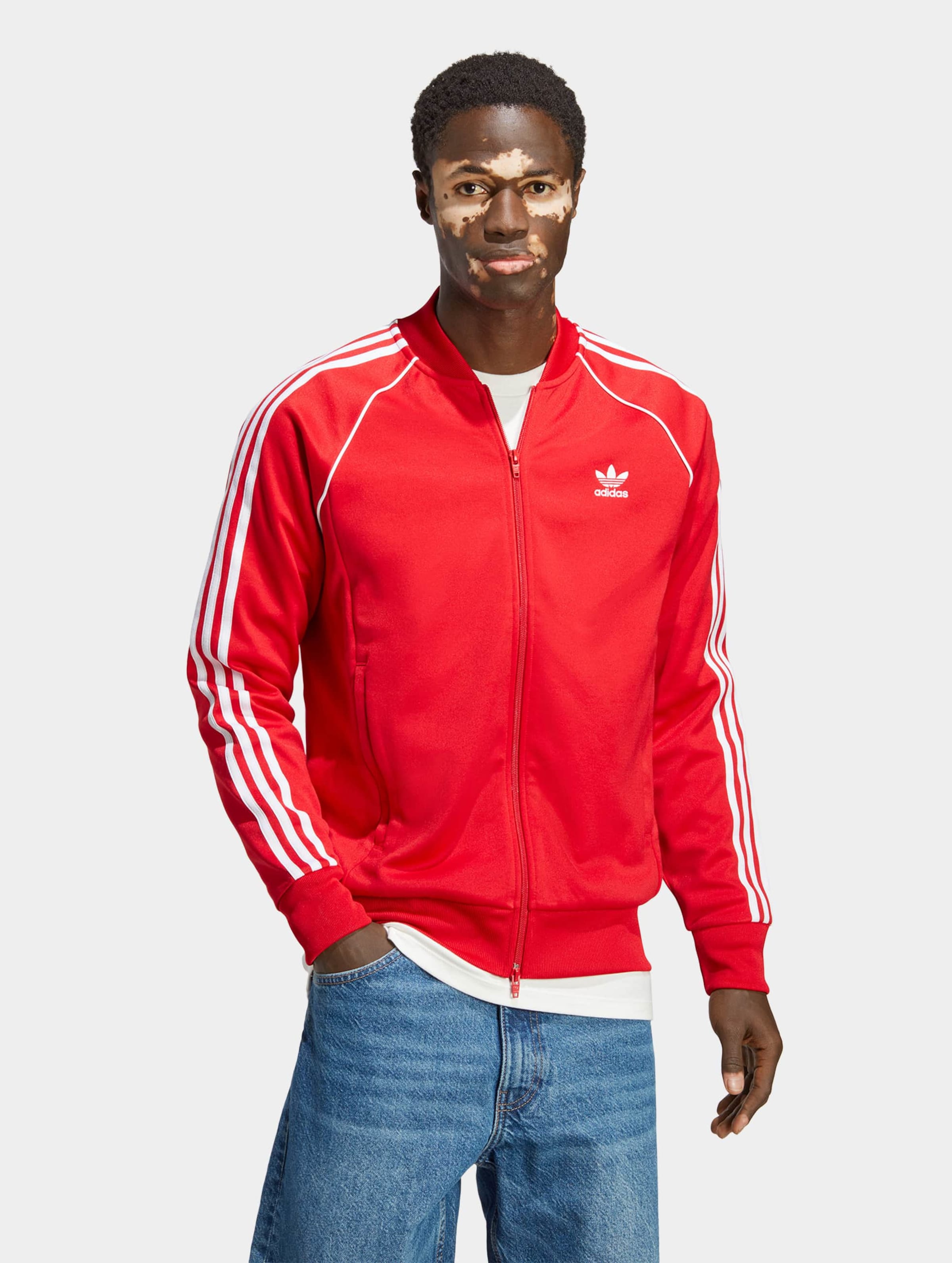 Adidas originals superstar deals track top red