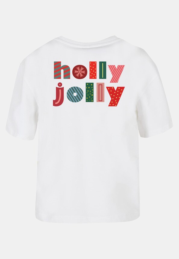 Ladies Christmas Holly Jolly Mood Tee-5