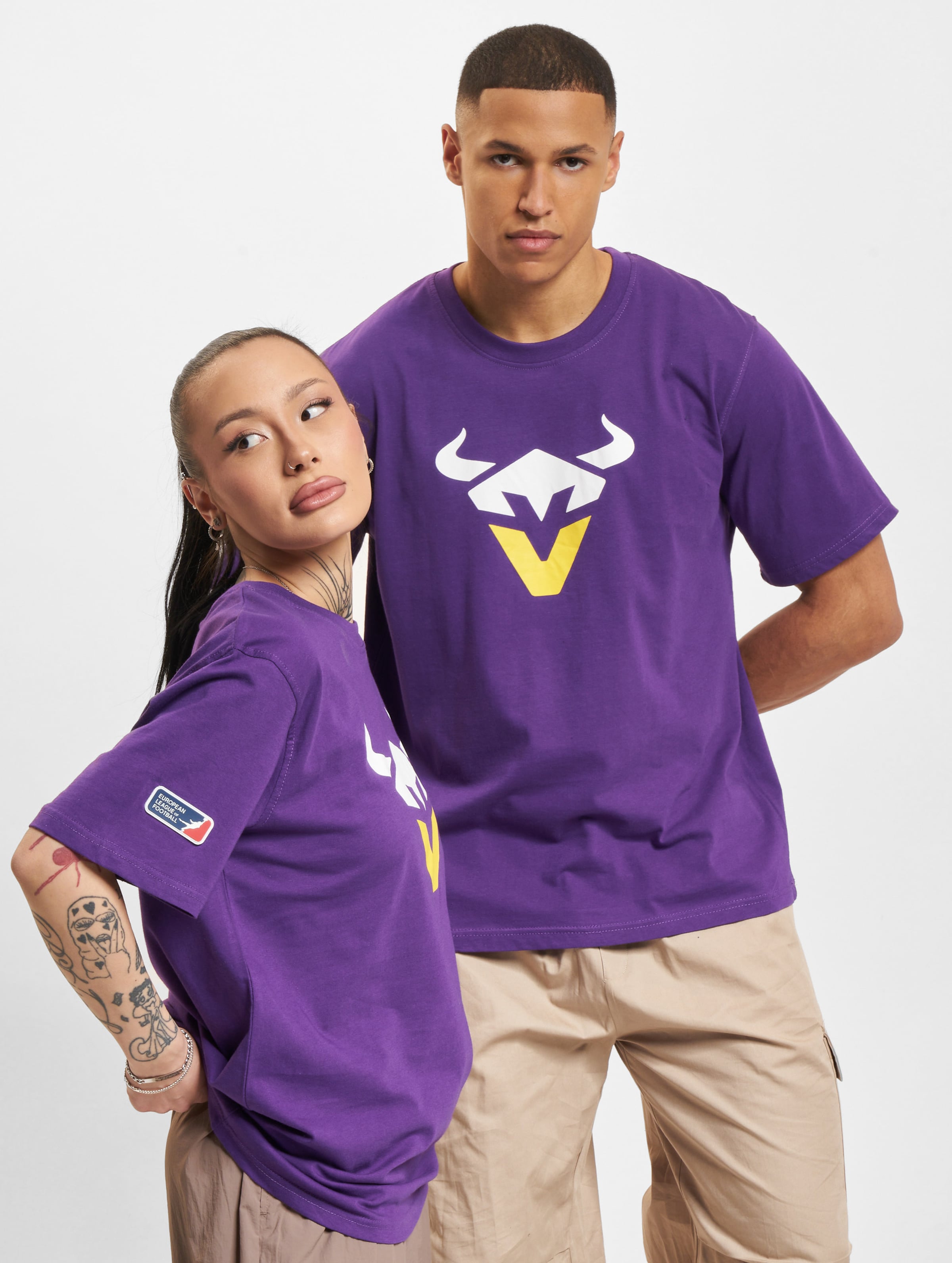 European League Of Football ELF Vienna Vikings 3 T-Shirts Unisex op kleur violet, Maat XS