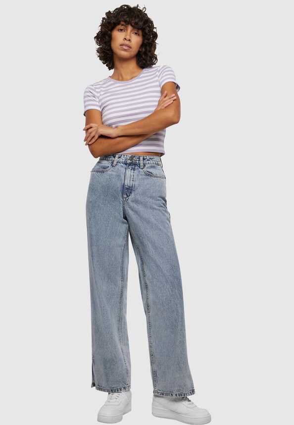 Ladies Short Striped Tee-4