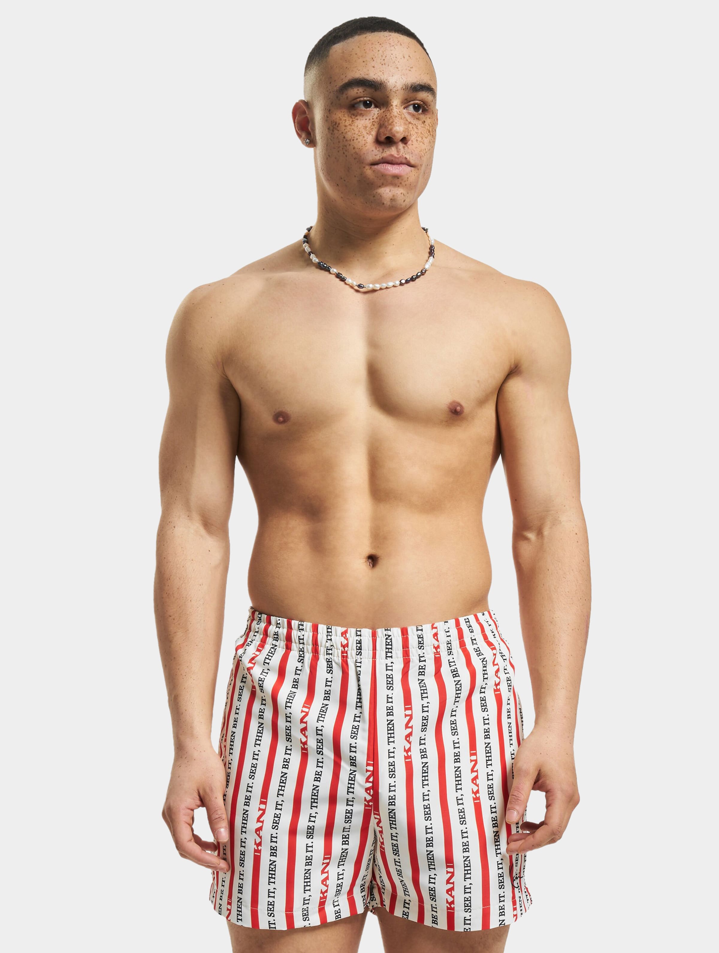 Karl Kani KK Small Signature Logo Stripe Boardshorts Mannen op kleur rood, Maat XL