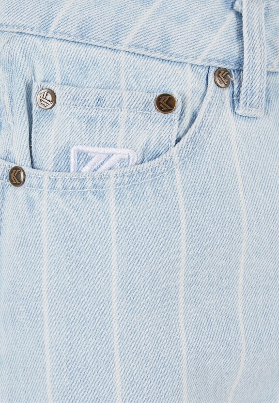 KW221-088-1 KK OG Pinstripe Slit Jeans-9