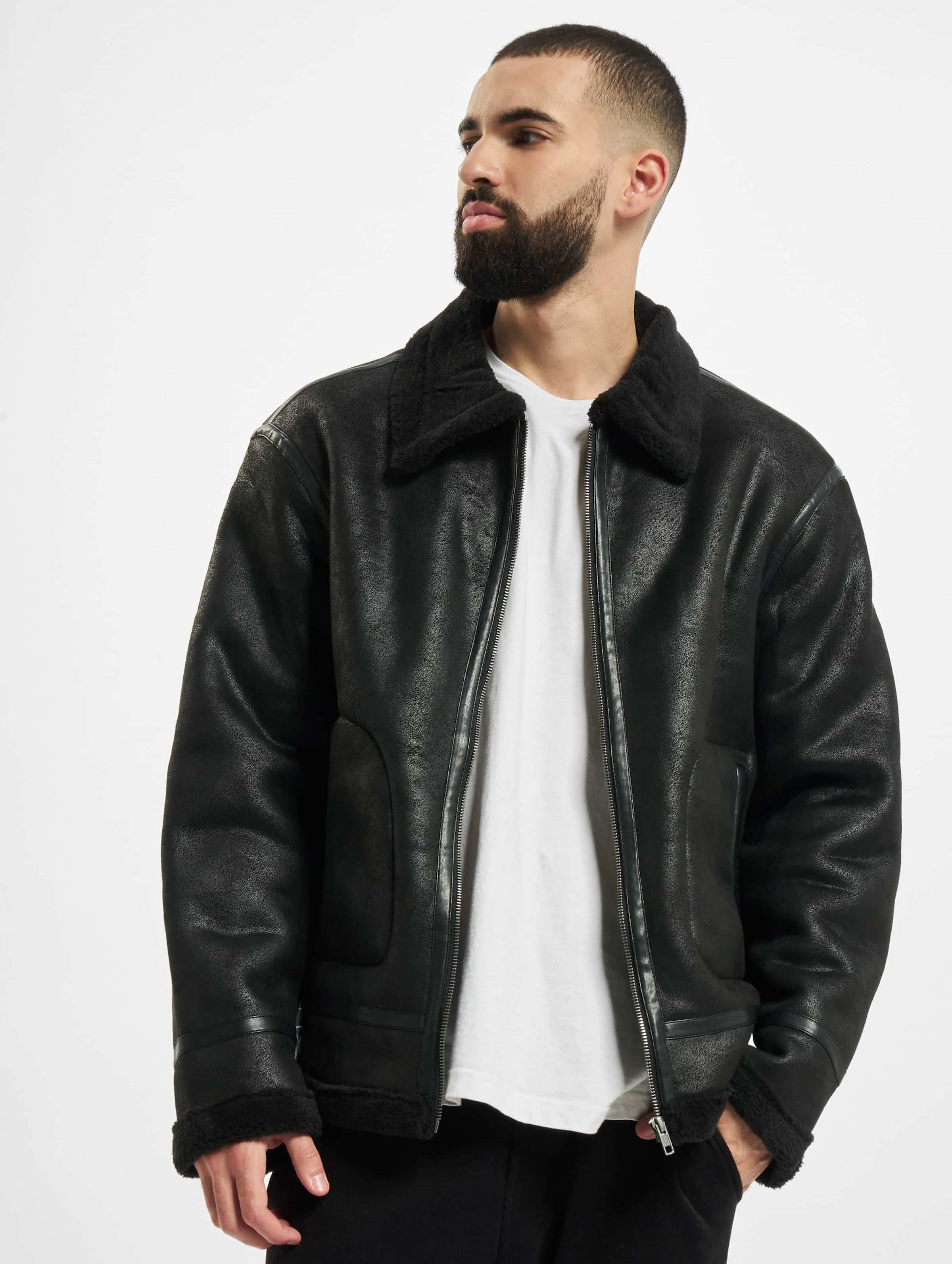 Urban Classics Shearling Jacket Mannen op kleur zwart, Maat M