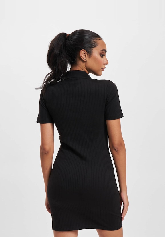 Puma Classics Ribbed V Collar Dress Black-1