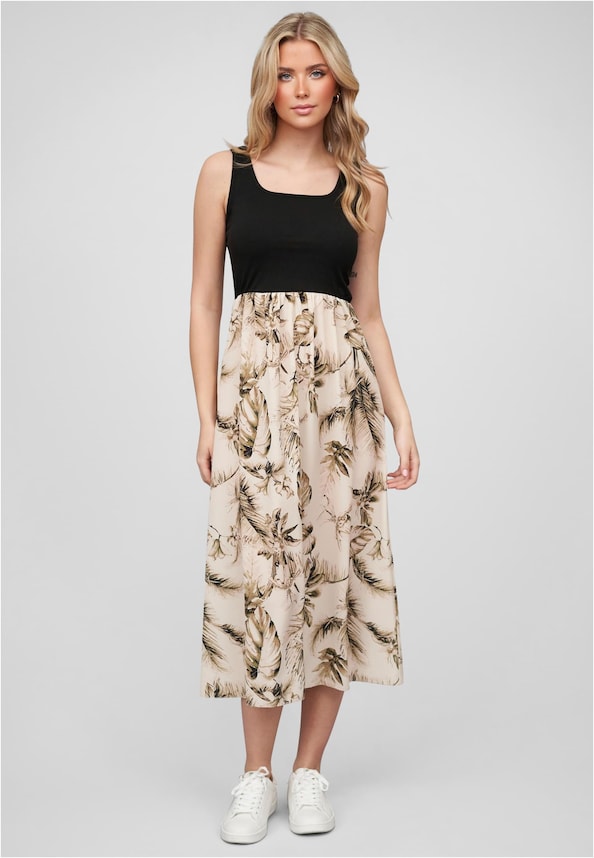 Cloud5ive Damen Maxi-Kleid 2-Tone mit Palmen Print-0