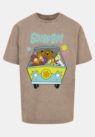 Scooby Doo - Mystery Machine Group Acid Washed Oversized Tee