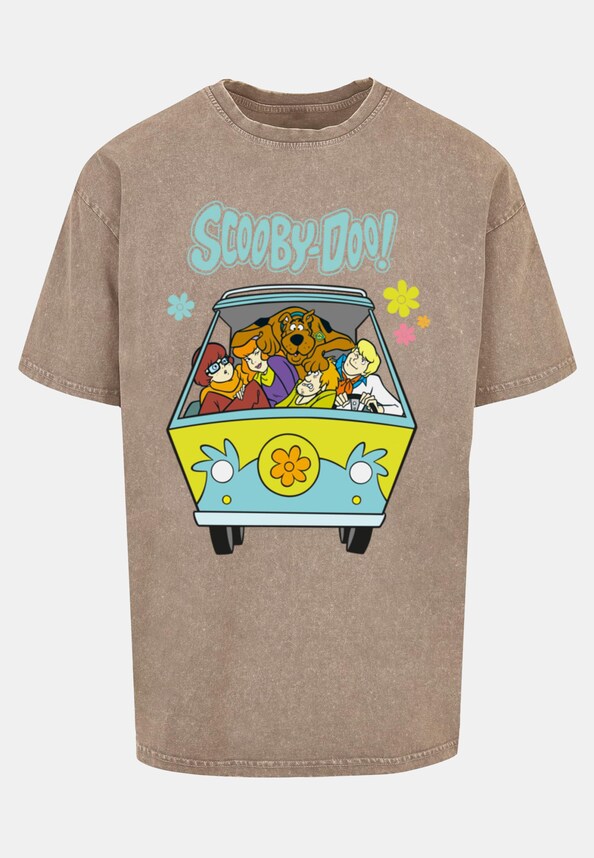 Scooby Doo - Mystery Machine Group Acid Washed Oversized Tee-0