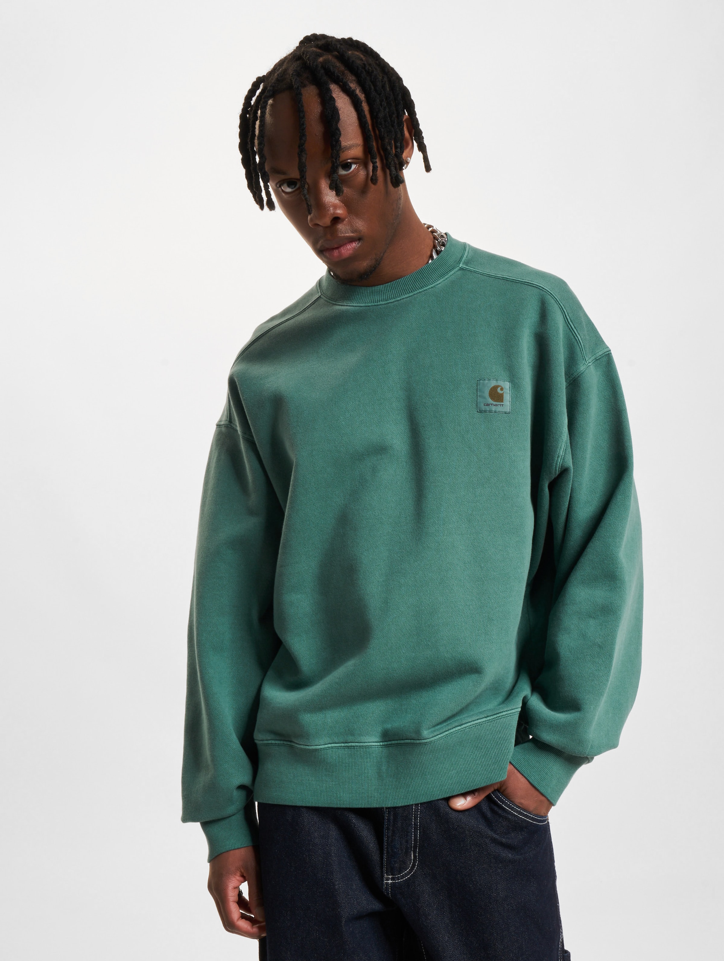 Carhartt WIP Nelson Sweater Mannen op kleur groen, Maat XL