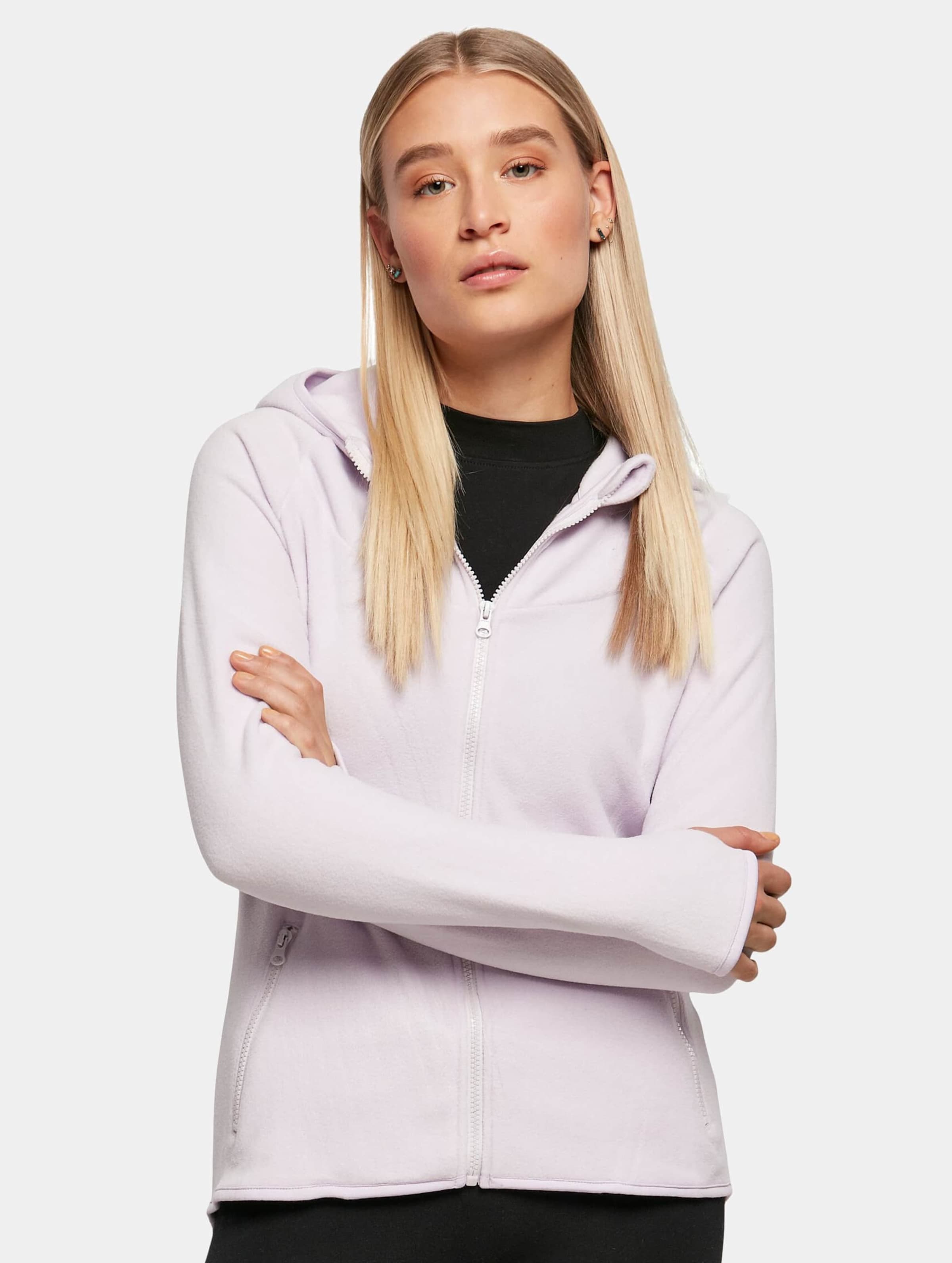 Urban Classics Ladies Polar Fleece Zip Hoody Vrouwen op kleur violet, Maat XL