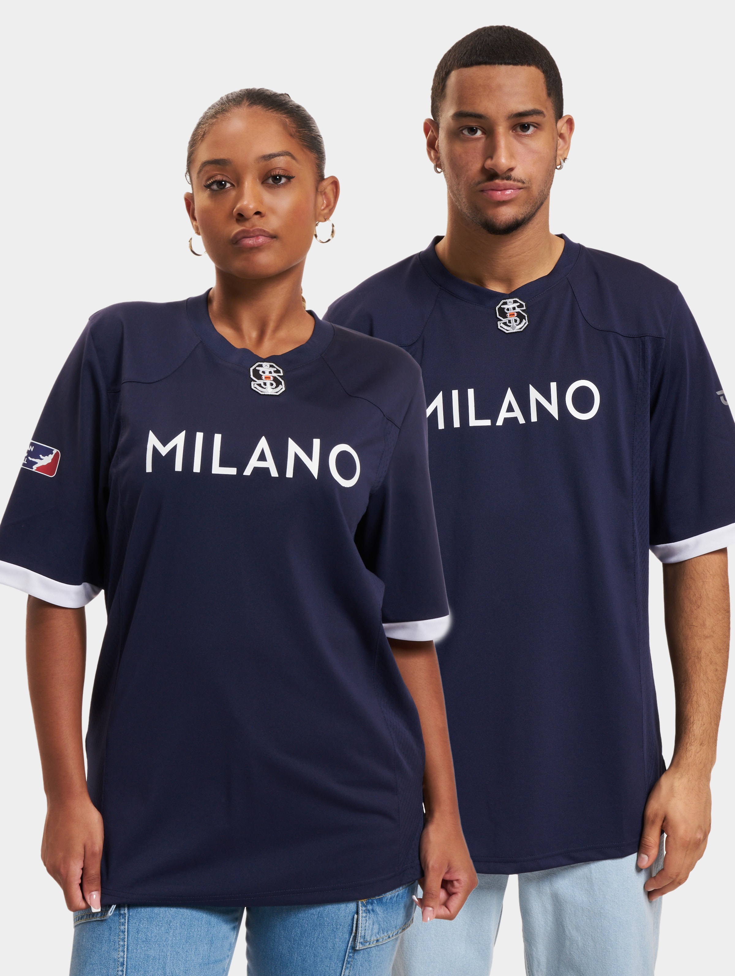 European League Of Football Milano Seamen Authentic Game Trikot Vrouwen op kleur blauw, Maat S