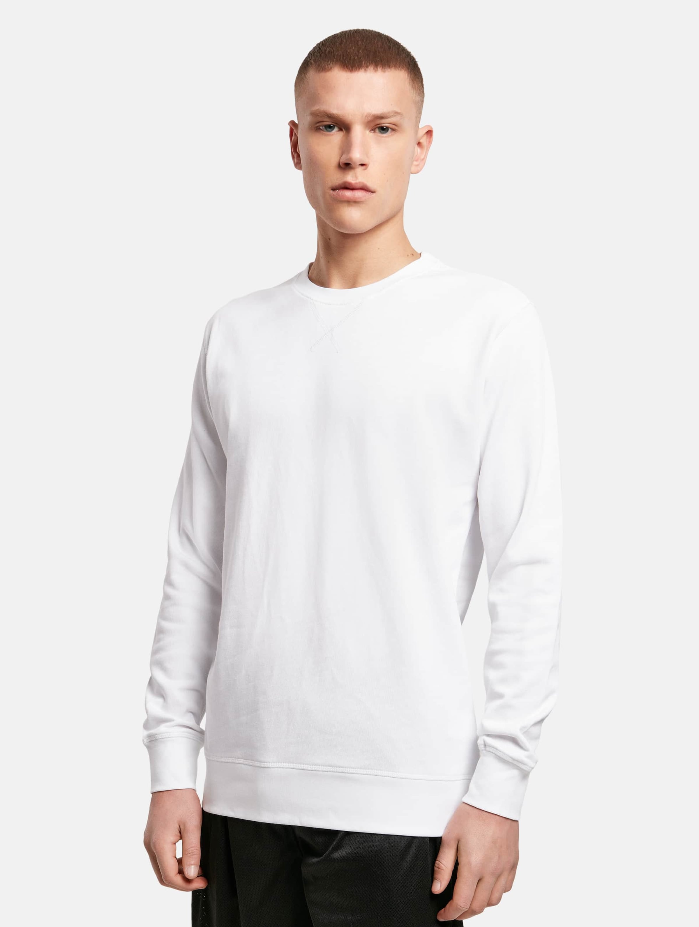 Build Your Brand Light Crew Sweatshirt Mannen op kleur wit, Maat XL