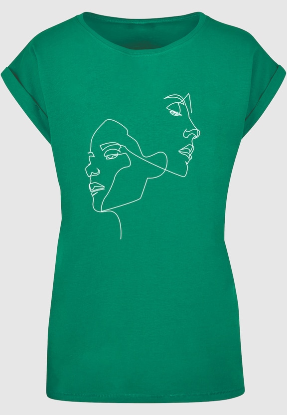 Ladies One Line Extended Shoulder Tee-2