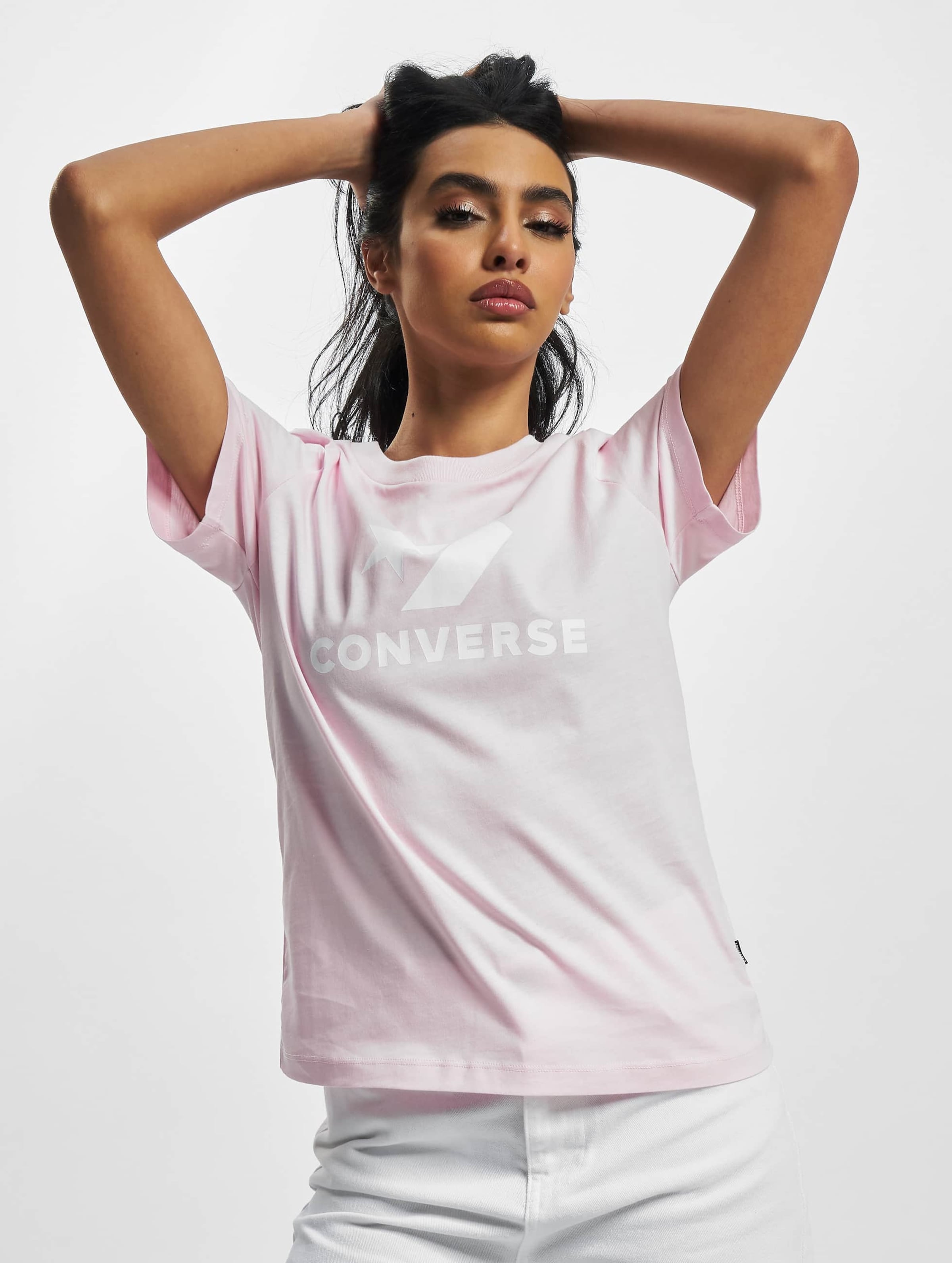 Converse Star Chevron T-Shirt Vrouwen op kleur roze, Maat XS