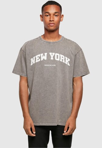 New York Wording - Acid Washed Oversize Tee