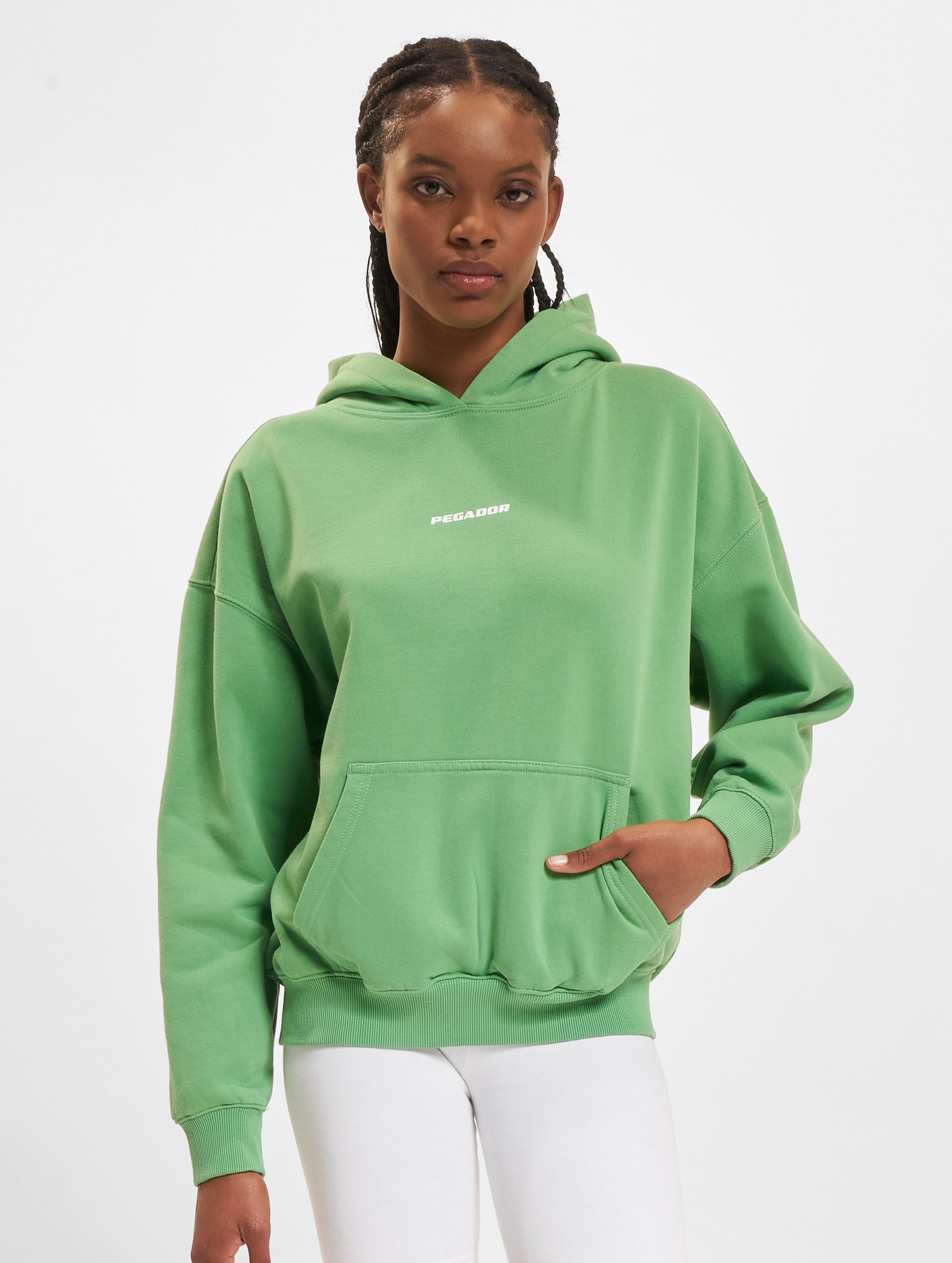 PEGADOR Atna Logo Oversized Hoodie Frauen,Unisex op kleur groen, Maat M