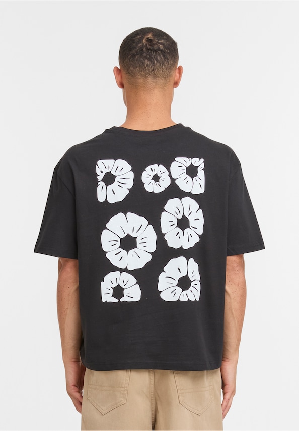 Bold Flowers Cropped Oversize Tee-1