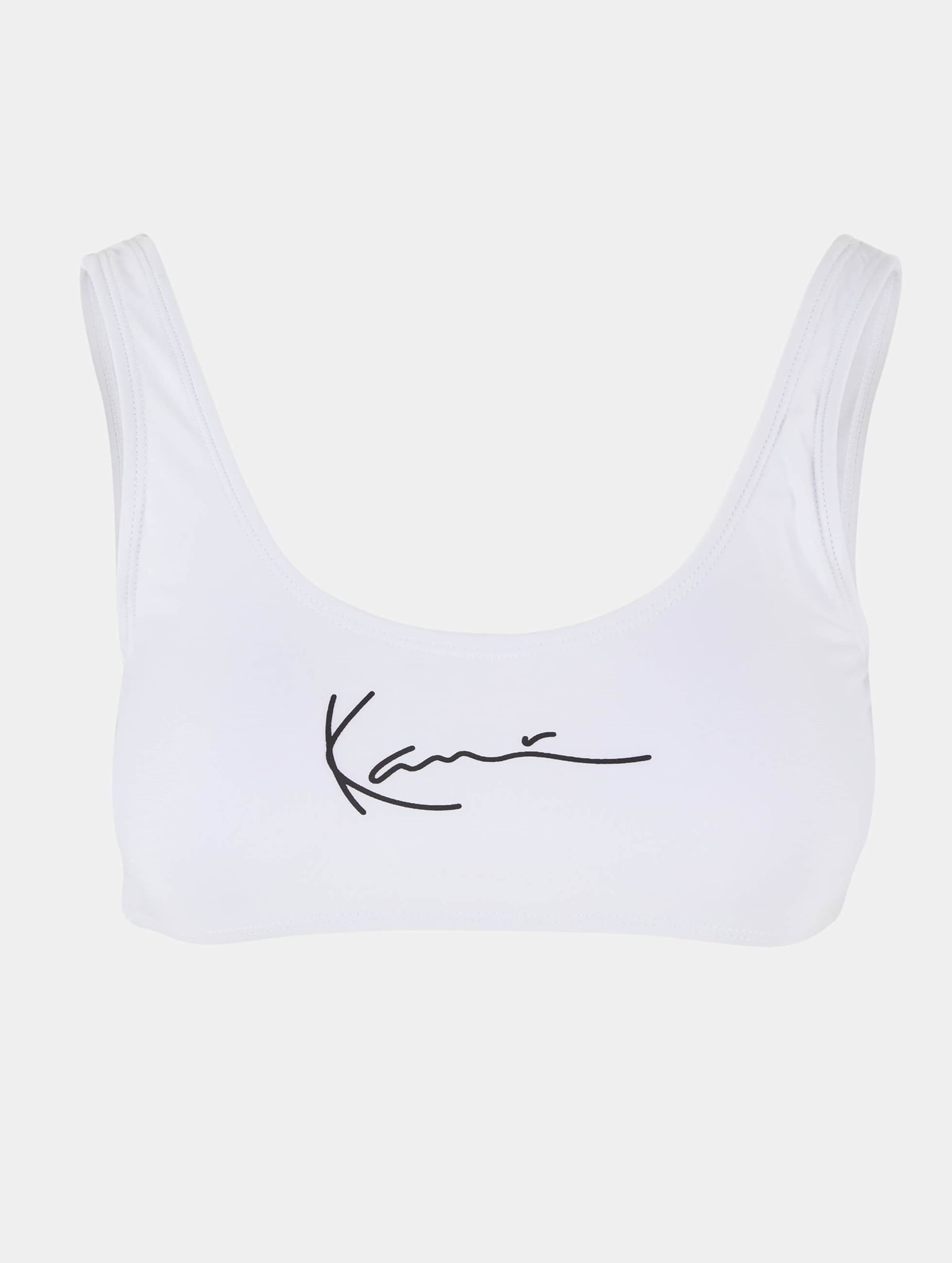 Karl Kani KW-SW011-002-01 Small Signature Bikini Top Vrouwen op kleur wit, Maat XS