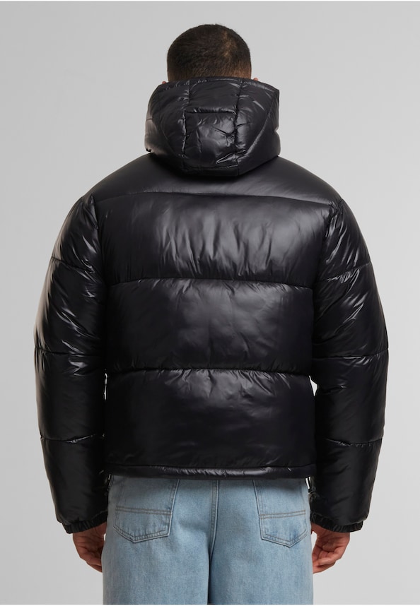 Shiny Puffer Jacket With Hood-1