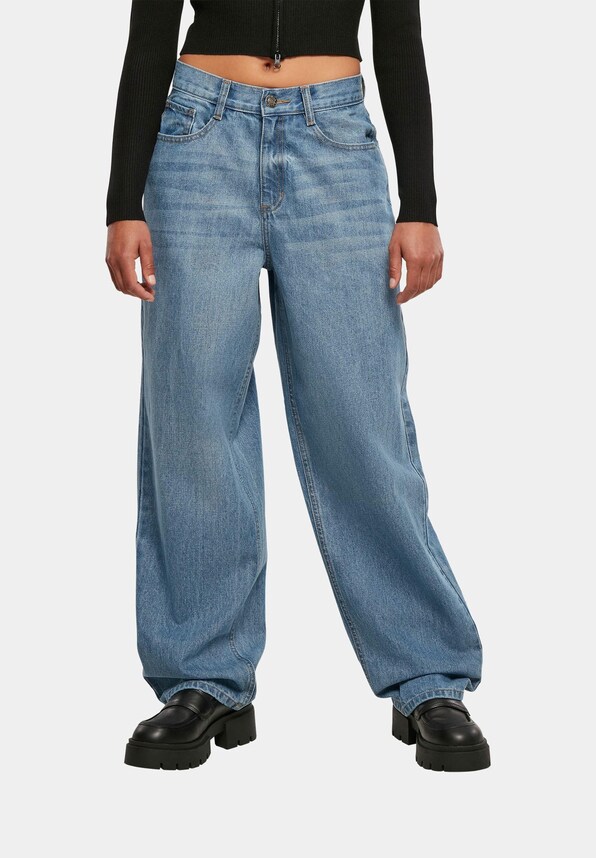 Urban Classics Ladies High Waist 90´s Wide Loose Fit Jeans-0
