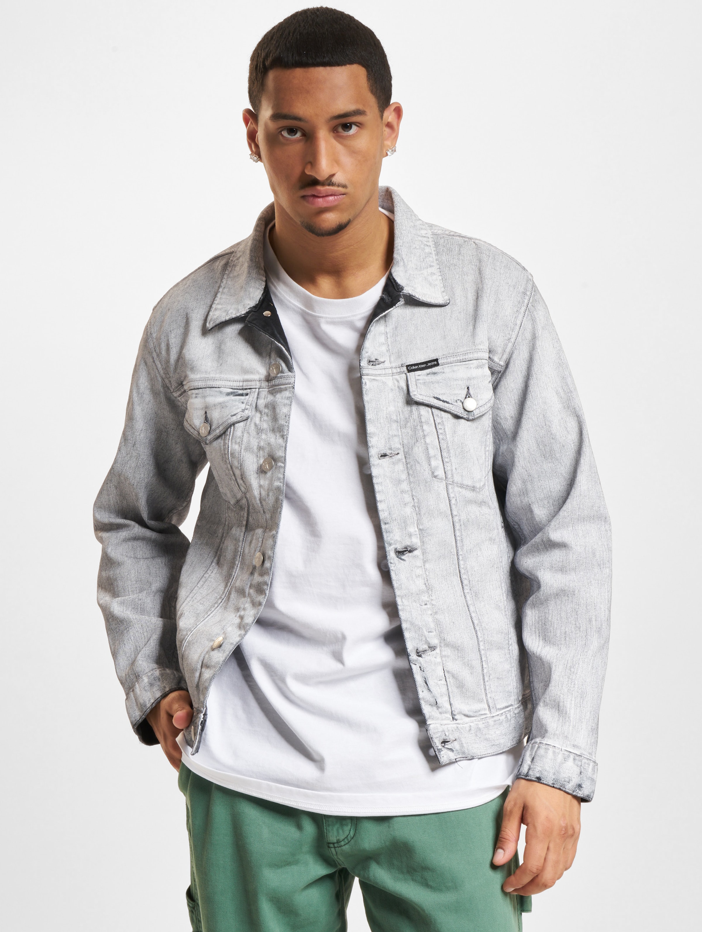 Calvin Klein Jeans Modern Essential Jeansjacke Männer,Unisex op kleur grijs, Maat S