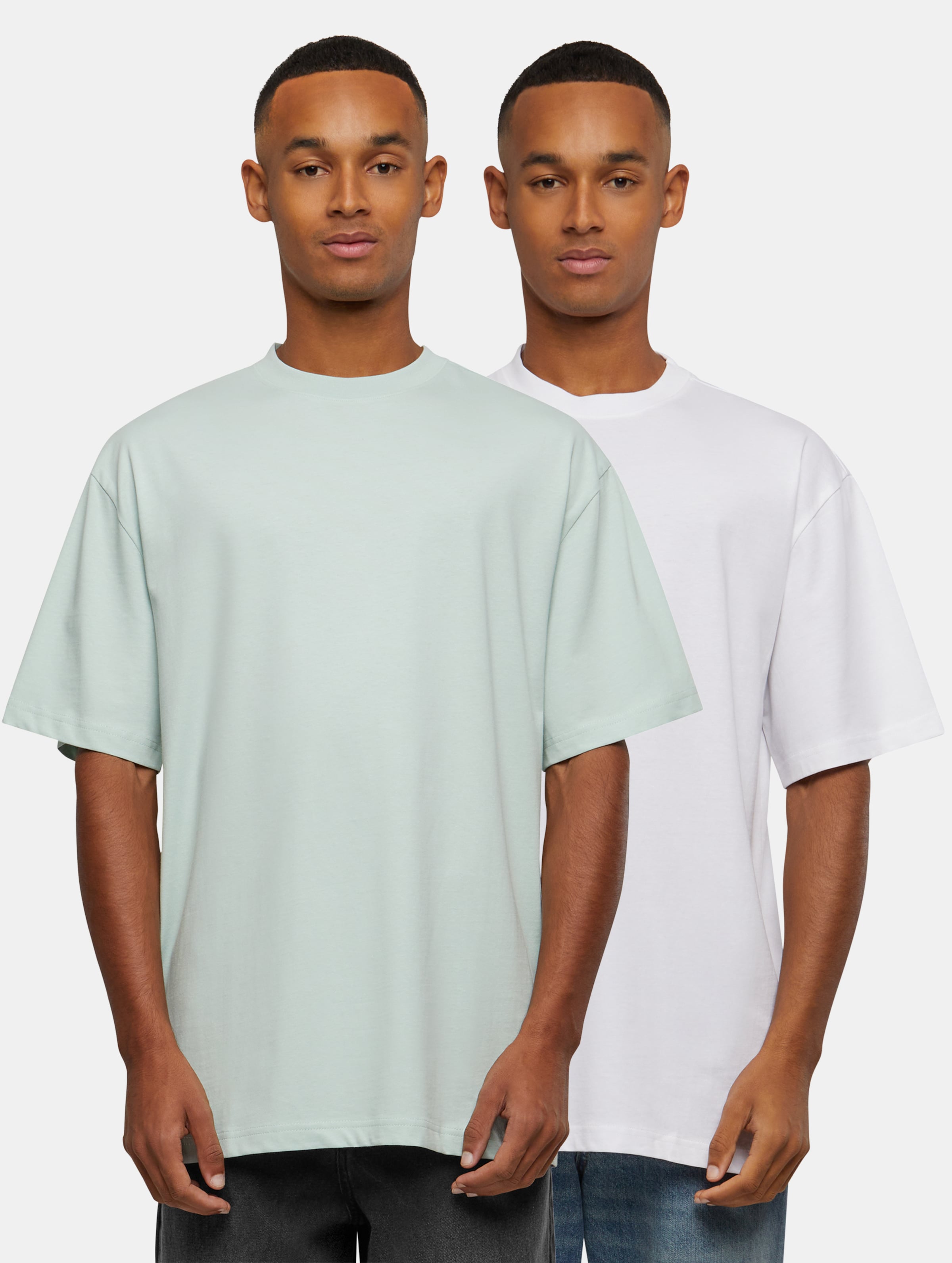Urban Classics - Tall 2-pack Heren T-shirt - M - Mintgroen/Wit