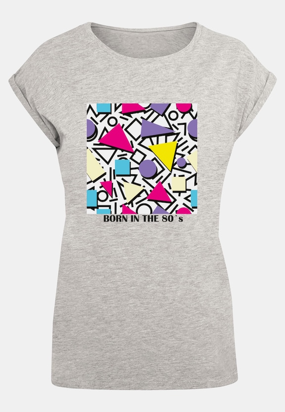 Ladies Geometric Retro Extended Shoulder Tee-4