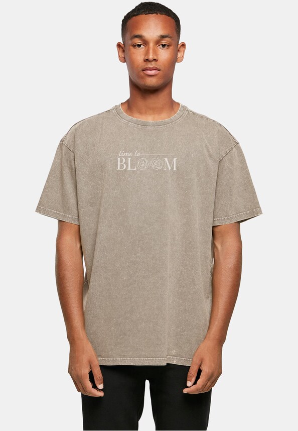 Time to bloom - Acid Washed Heavy Oversized Tee-0