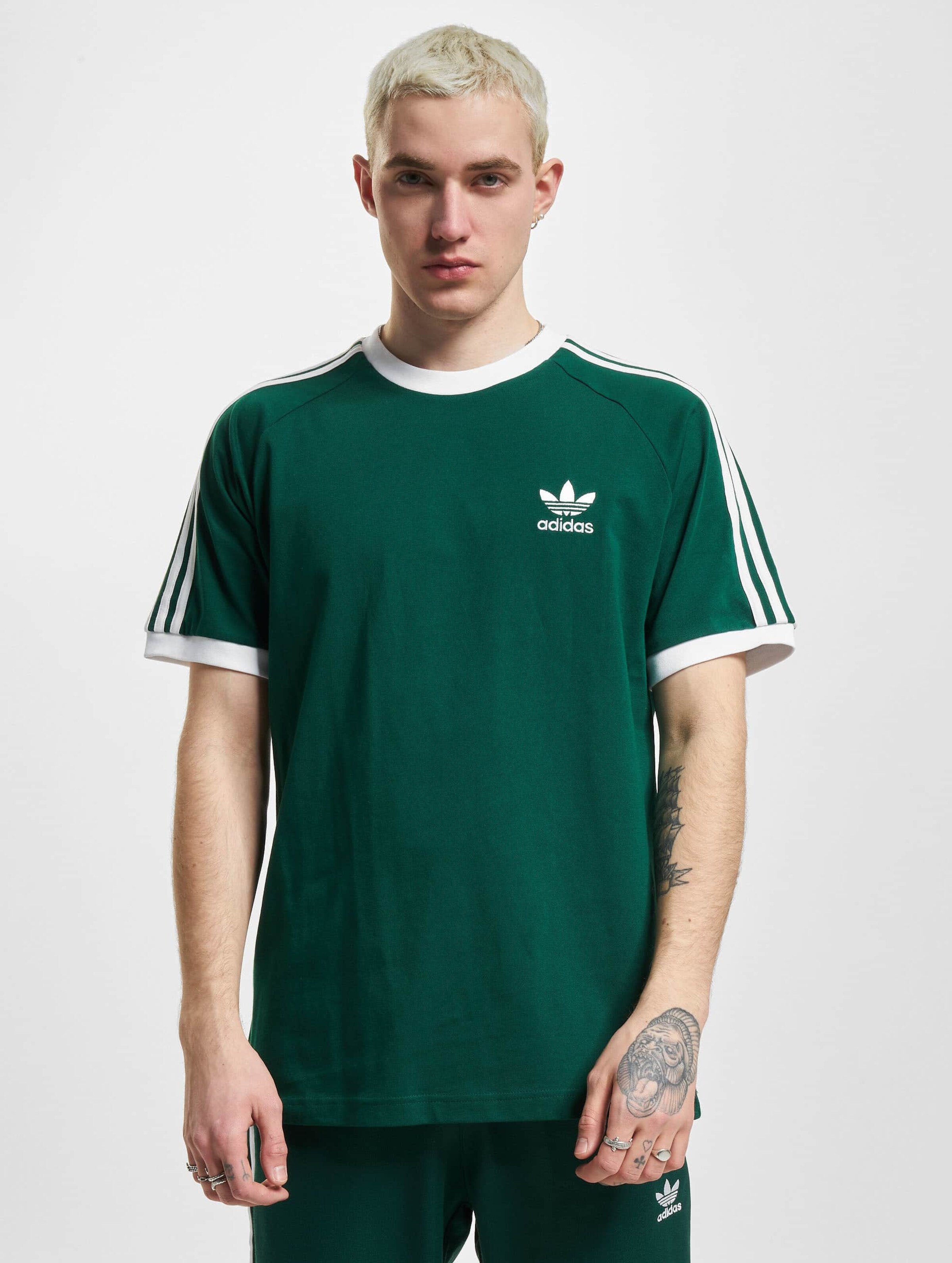 Adidas 3 clearance stripes tee green