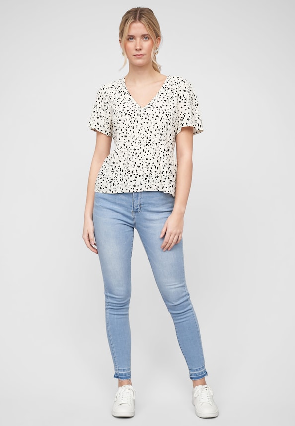 VIFINI PEPLUM S/S SLEEVE TOP/SU-4