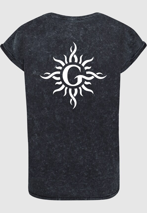 Ladies Godsmack - Lunar Phases Acid Washed T-Shirt-3
