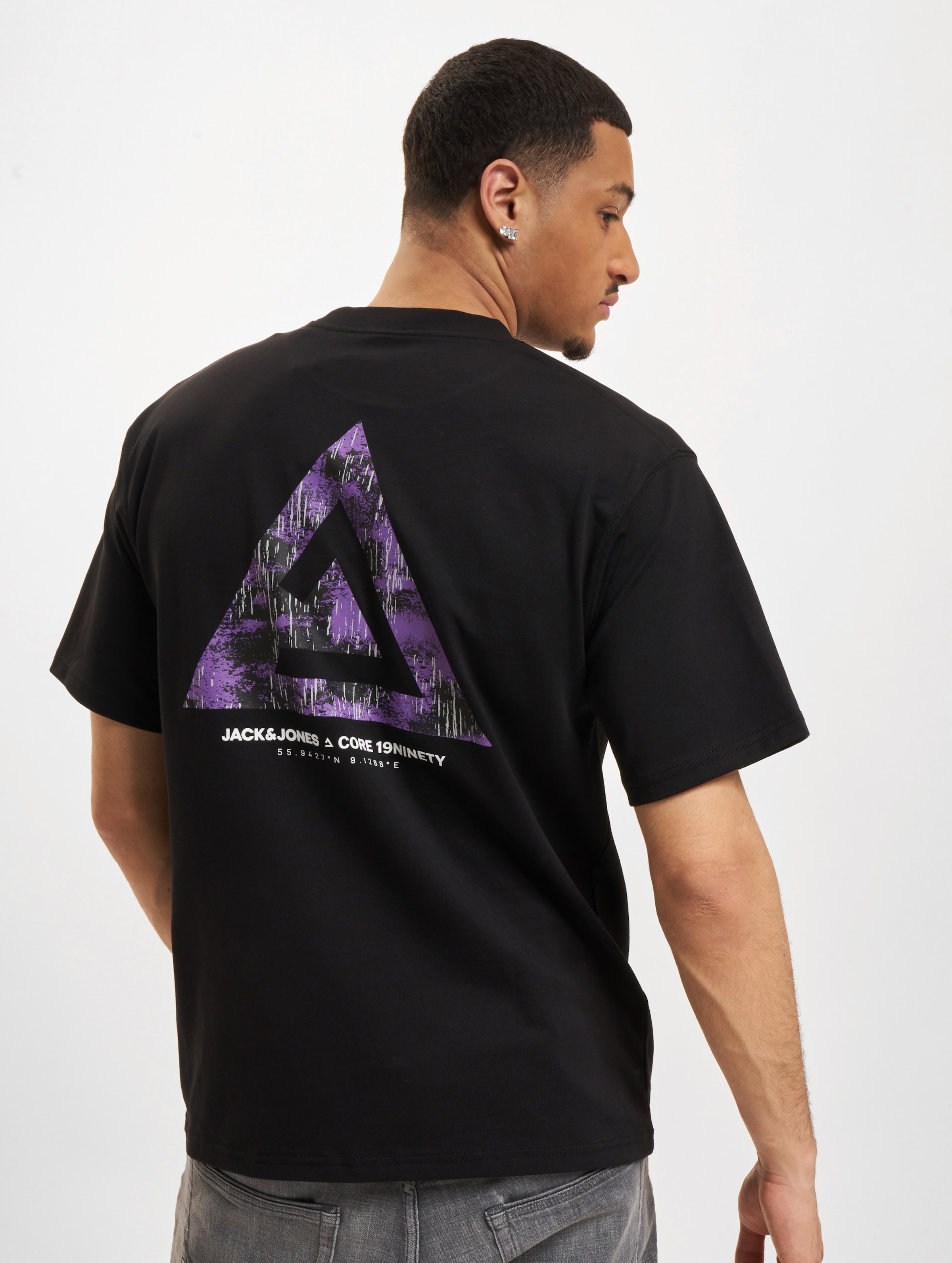 Jack & Jones Triangle Crew Neck T-Shirt Mannen op kleur zwart, Maat M