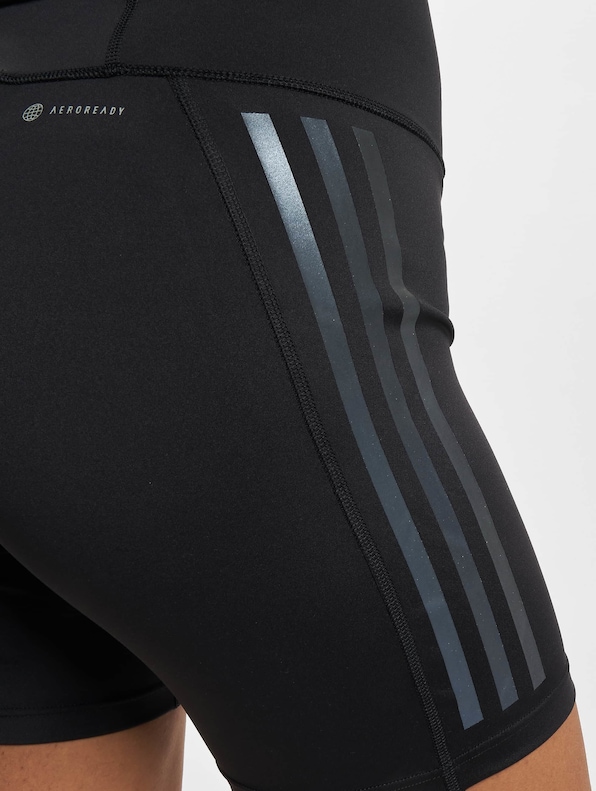 adidas DailyRun 3-Stripes Five-Inch Short Leggings - Black