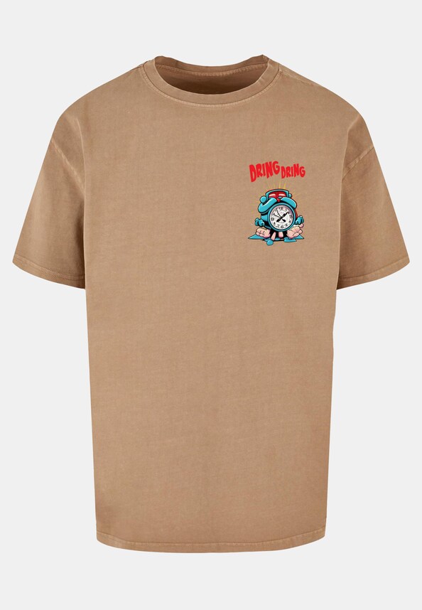 ALARM CLOCK Comic Acid Washed Oversized Tee-4