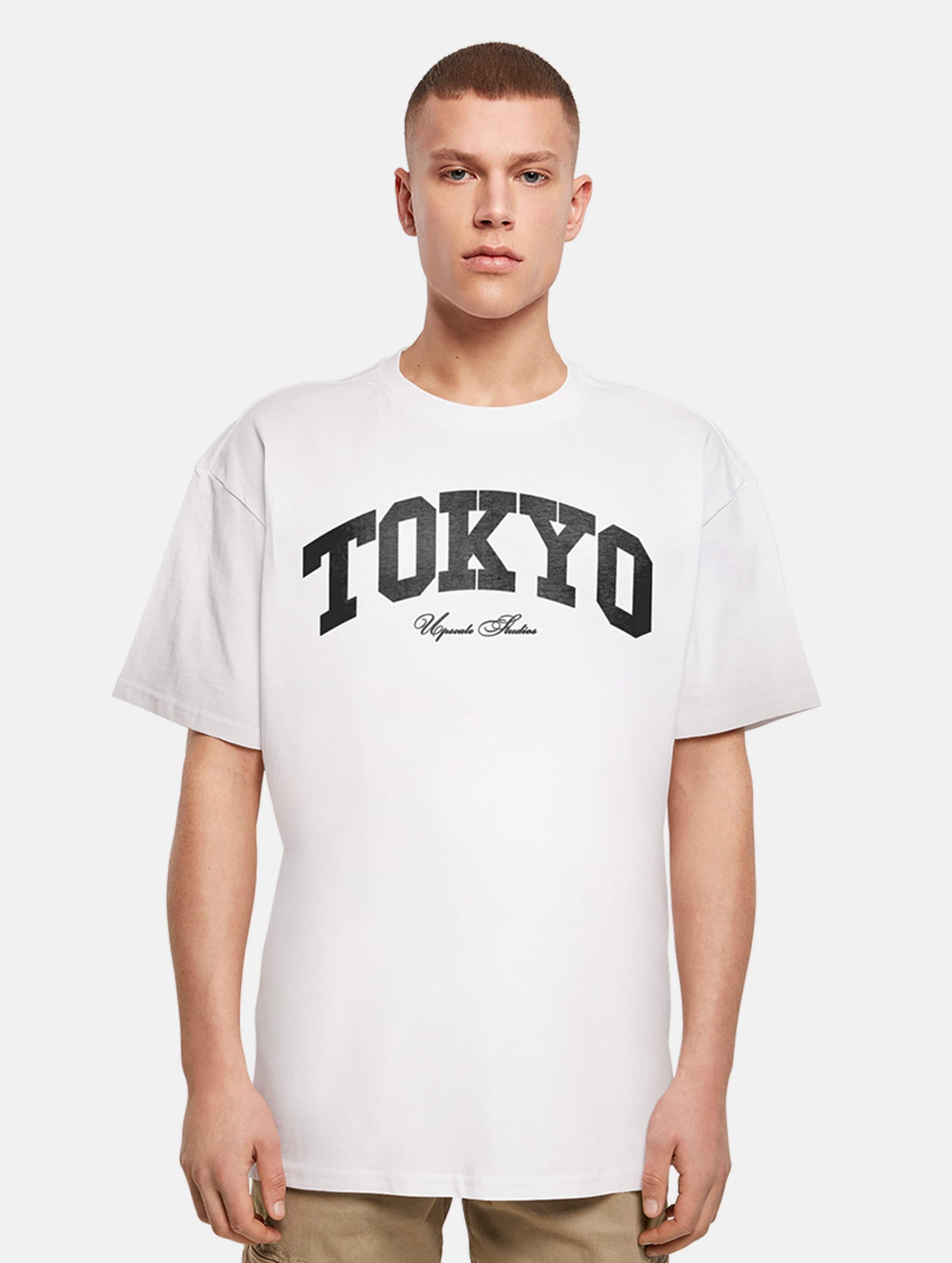 Mister Tee Upscale Tokyo College Oversize Mannen op kleur wit, Maat XS